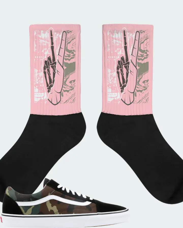 Vans Old Skool Sneaker Matching Pink Socks - Peace of mind