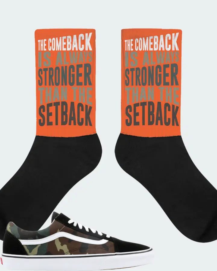 Vans Old Skool Sneaker Matching Orange Socks - The Comeback