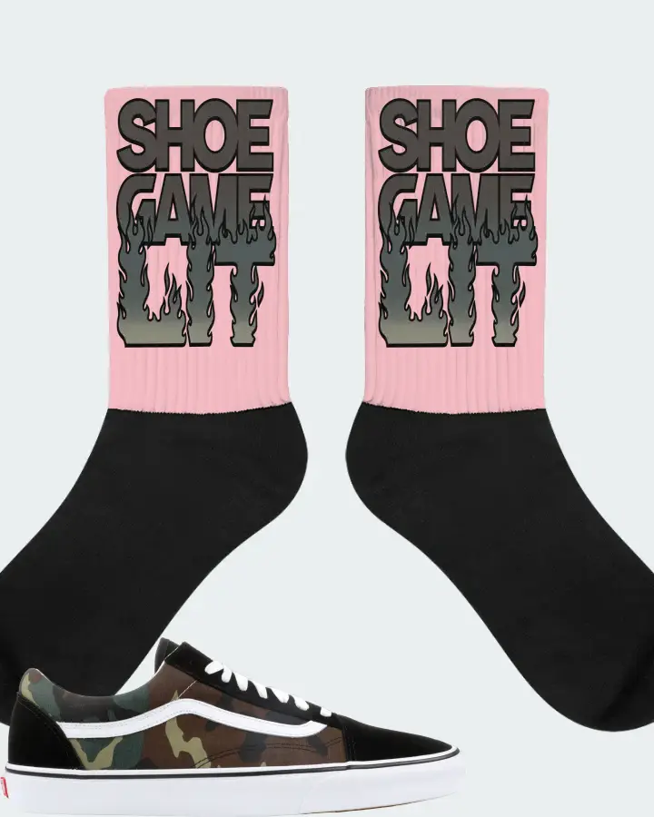 Vans Old Skool Sneaker Matching Pink Socks - Shoe Game Lit Refreshed