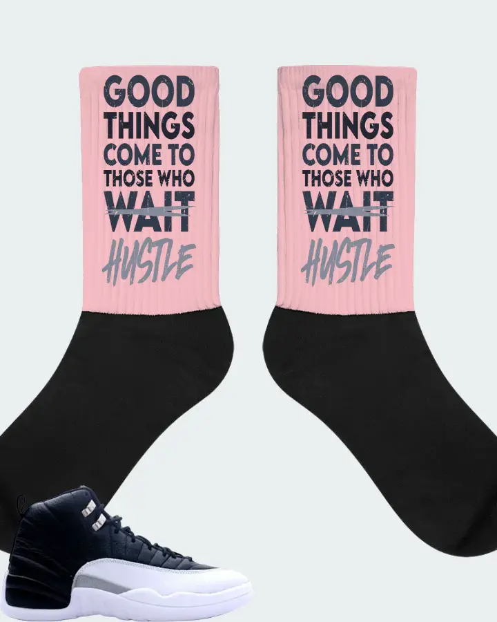 Jordan 12 Retro Sneaker Matching Pink Socks - Good Things Come