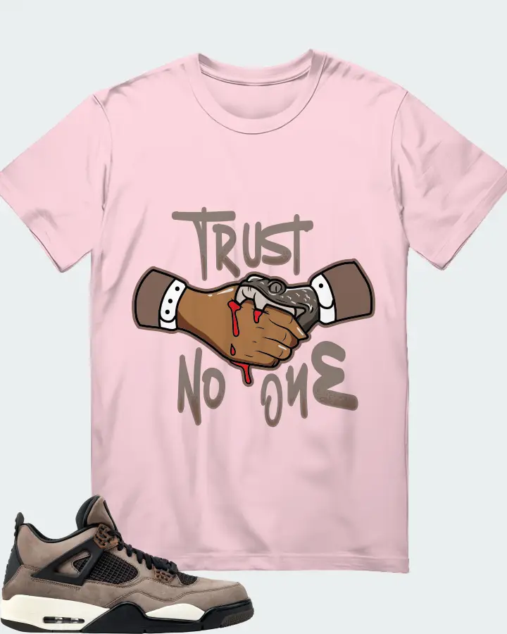 Jordan 4 Retro Sneaker Matching Soft Pink T-Shirt - Trust No One