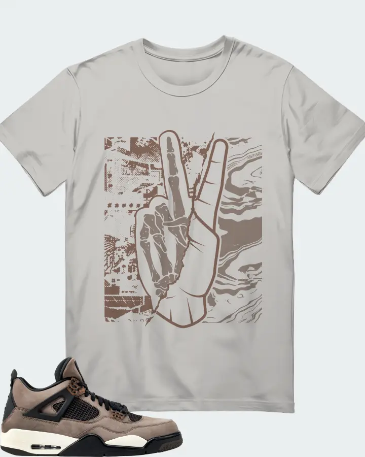 Jordan 4 Retro Sneaker Matching Grey Gildan T-Shirt - Peace of mind
