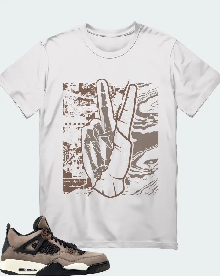 Jordan 4 Retro Sneaker Matching White Gildan T-Shirt - Peace of mind