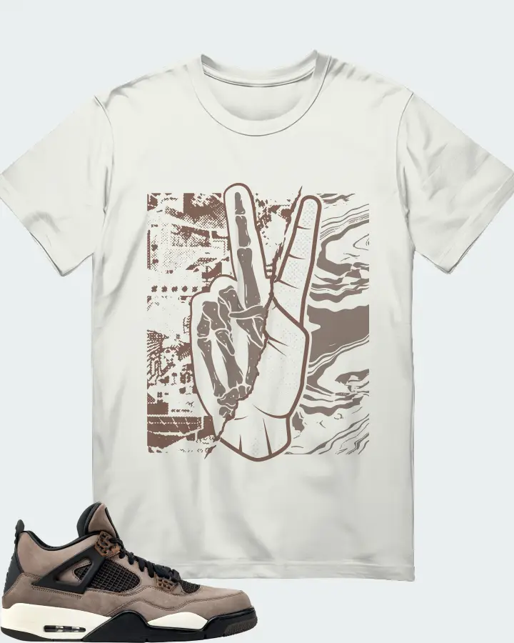 Jordan 4 Retro Sneaker Matching Ash T-Shirt - Peace of mind