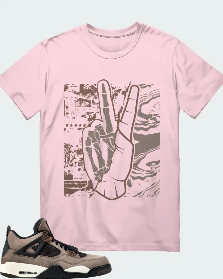 Jordan 4 Retro Sneaker Matching Soft Pink T-Shirt - Peace of mind