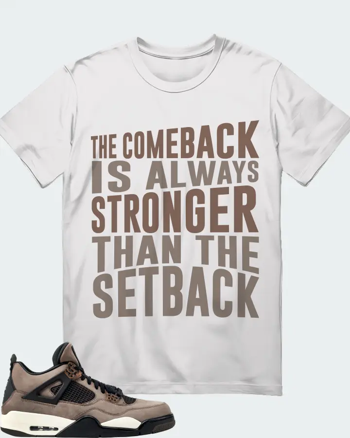 Jordan 4 Retro Sneaker Matching White Gildan T-Shirt - The Comeback