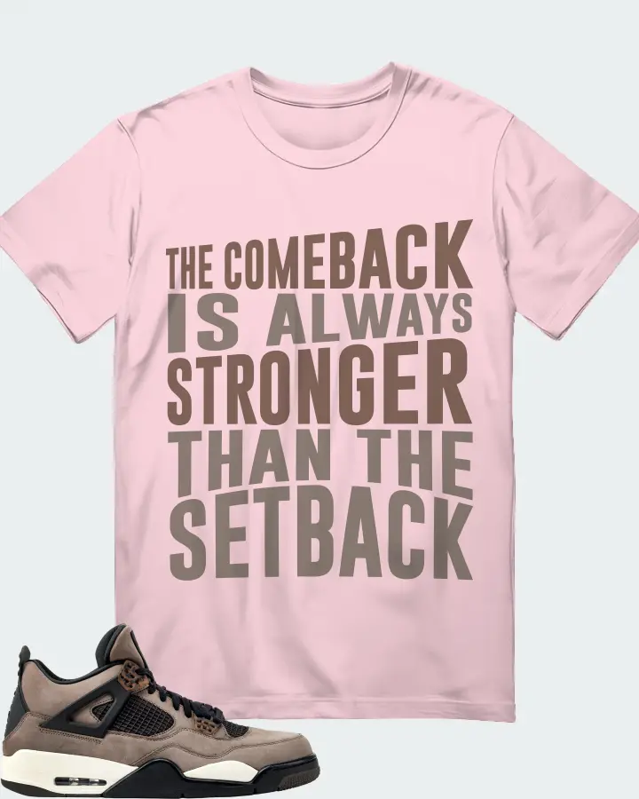 Jordan 4 Retro Sneaker Matching Soft Pink T-Shirt - The Comeback