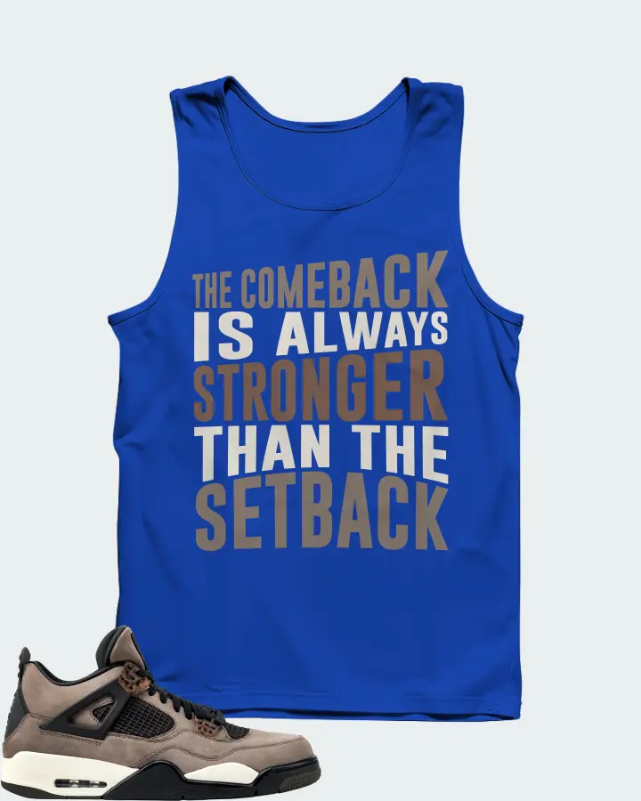 Jordan 4 Retro Sneaker Matching Royal Blue Tank Top - The Comeback