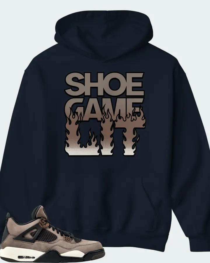 Jordan 4 Retro Sneaker Matching Navy Hoodie - Shoe Game Lit Refreshed