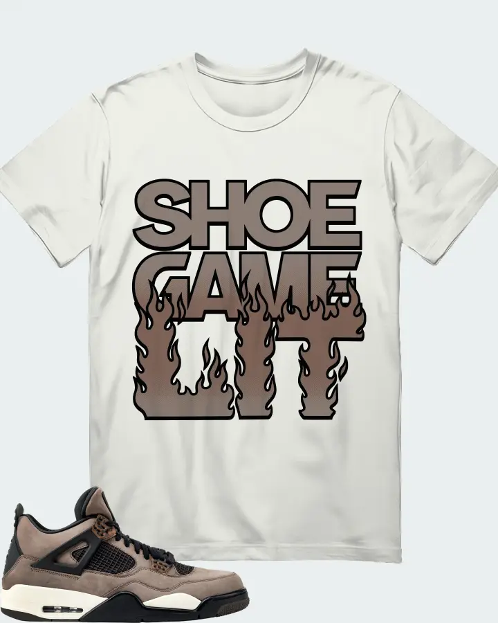 Jordan 4 Retro Sneaker Matching Ash T-Shirt - Shoe Game Lit Refreshed