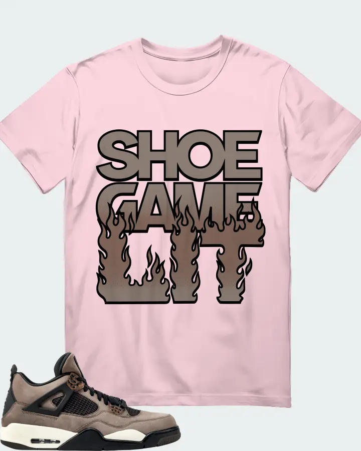 Jordan 4 Retro Sneaker Matching Soft Pink T-Shirt - Shoe Game Lit Refreshed