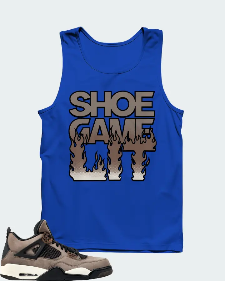 Jordan 4 Retro Sneaker Matching Royal Blue Tank Top - Shoe Game Lit Refreshed