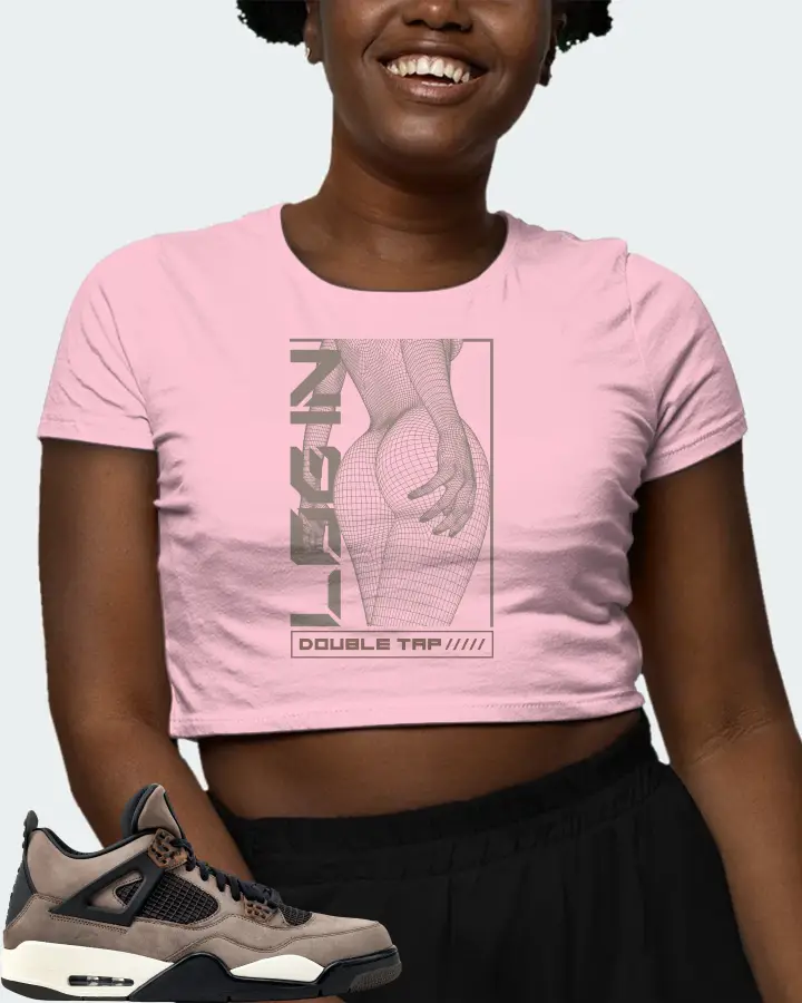 Jordan 4 Retro Sneaker Matching Pink Crop Top (LOGIN) - View 3