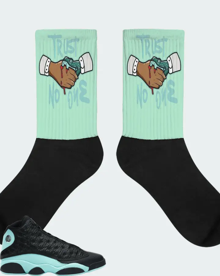 Jordan 13 Retro Sneaker Matching Mint Socks - Trust No One