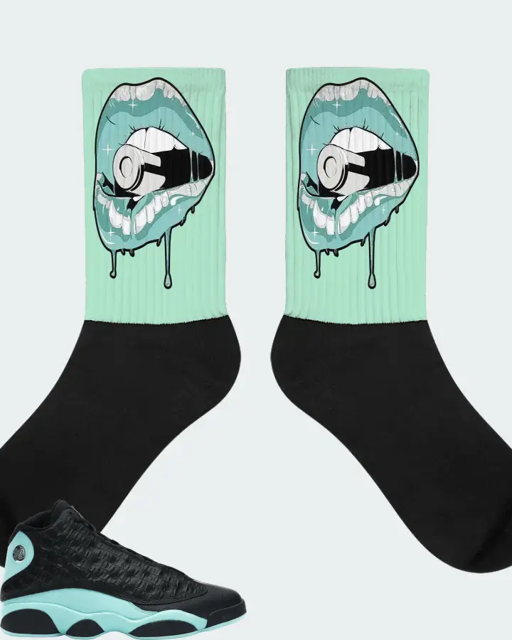 Jordan 13 Retro Sneaker Matching Mint Socks - Kiss of Death