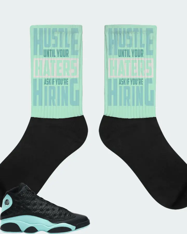Jordan 13 Retro Sneaker Matching Mint Socks - HUSTLE UNTIL YOUR HATERS