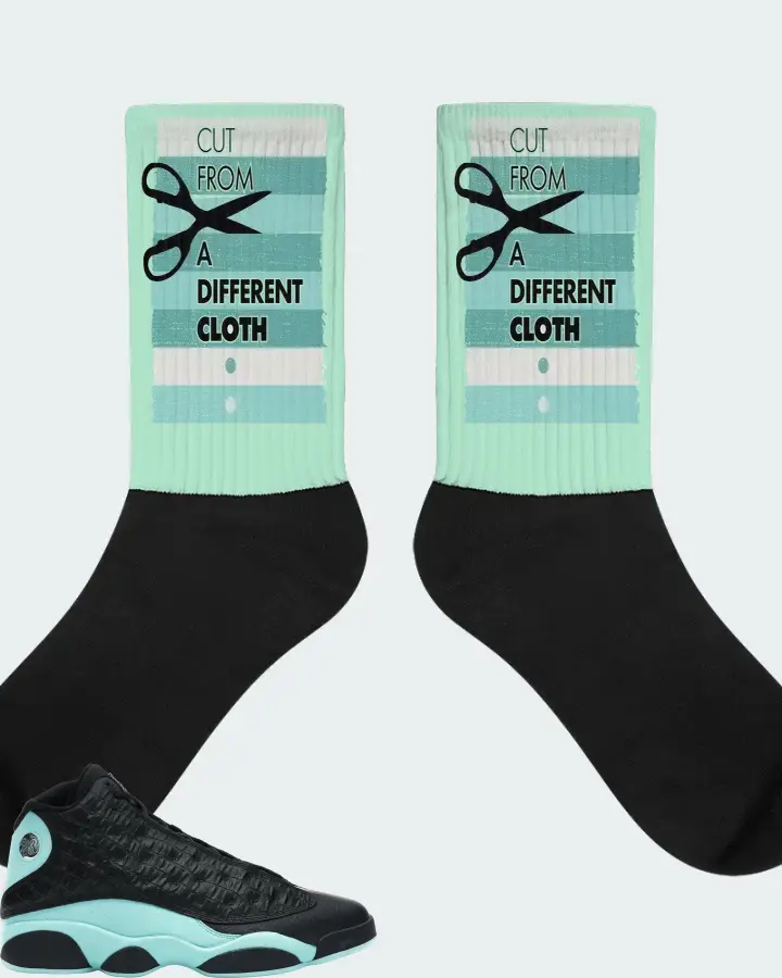 Jordan 13 Retro Sneaker Matching Mint Socks - Cut From a Different Cloth