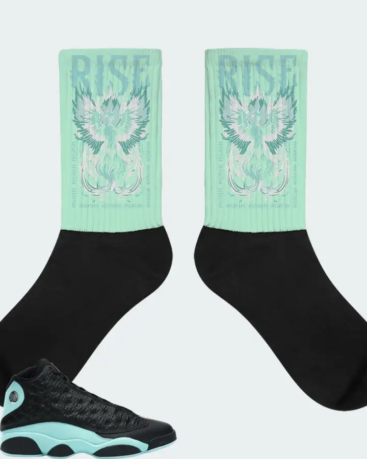 Jordan 13 Retro Sneaker Matching Mint Socks - RISE