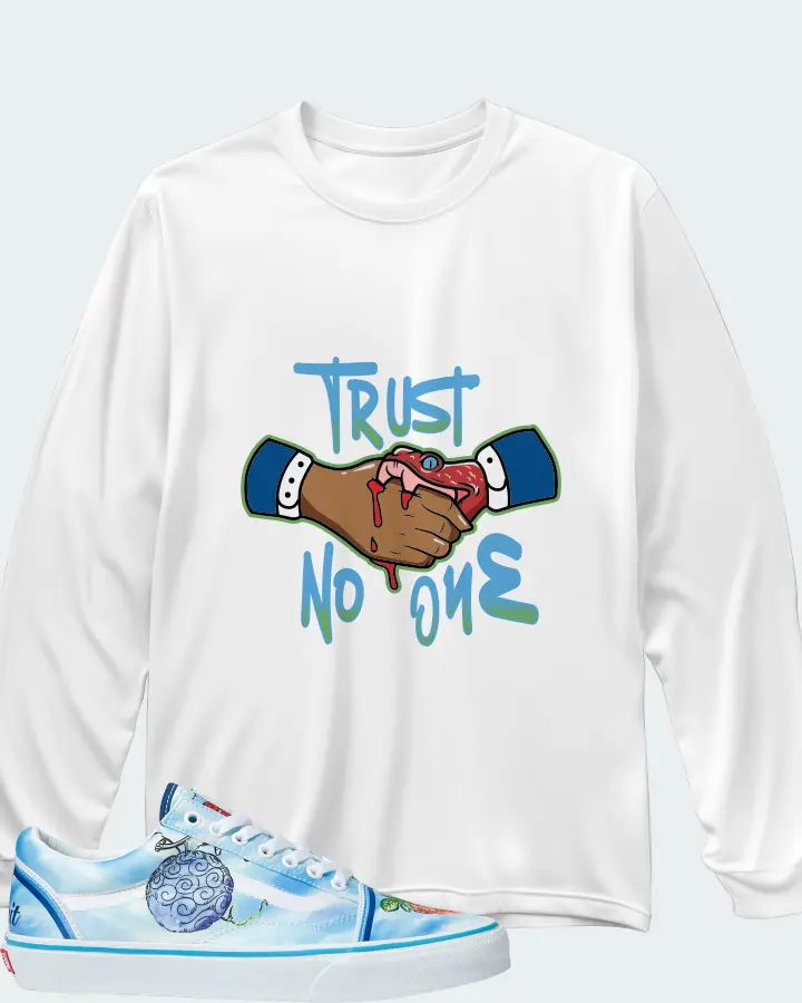 Vans Old Skool Sneaker Matching White Long Sleeve T-Shirt - Trust No One