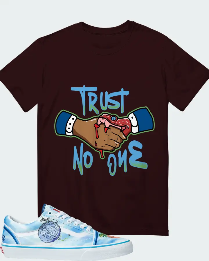 Vans Old Skool Sneaker Matching Oxblood Black T-Shirt - Trust No One