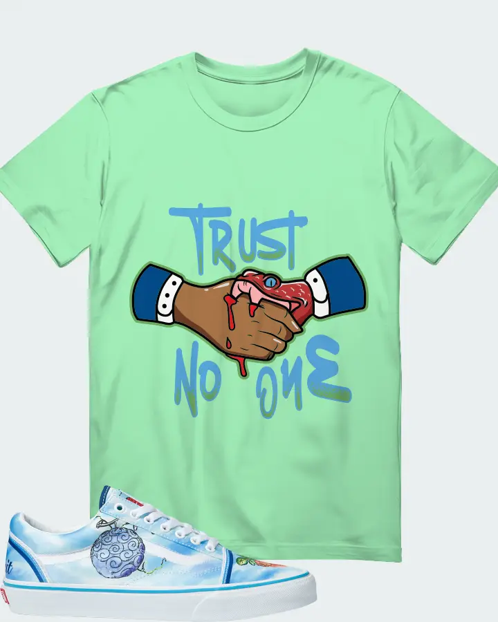 Vans Old Skool Sneaker Matching Fresh Mint T-Shirt - Trust No One