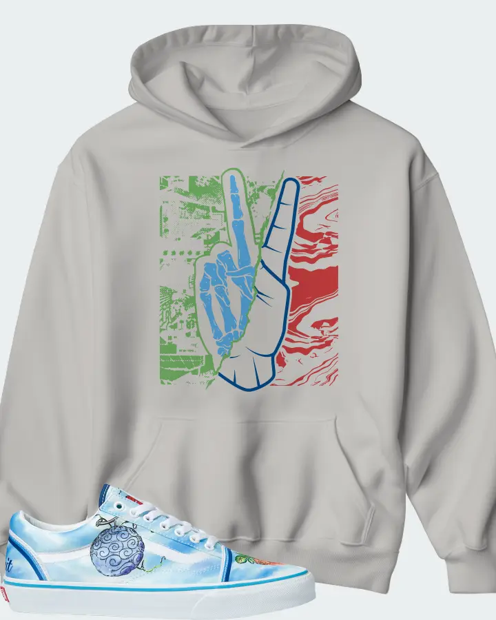 Vans Old Skool Sneaker Matching Grey Kid's Hoodie - Peace of mind