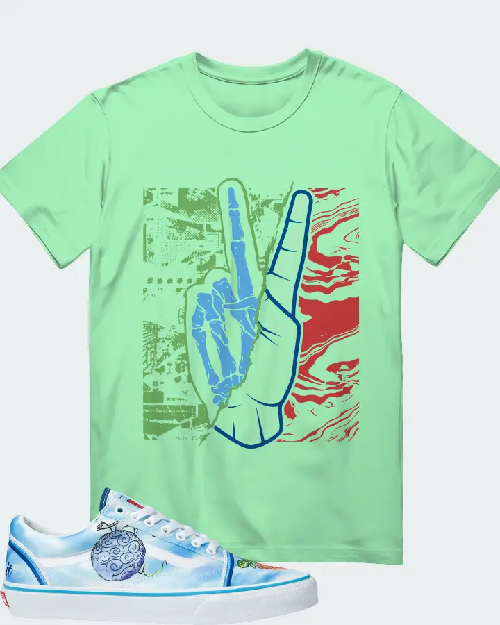 Vans Old Skool Sneaker Matching Fresh Mint T-Shirt - Peace of mind
