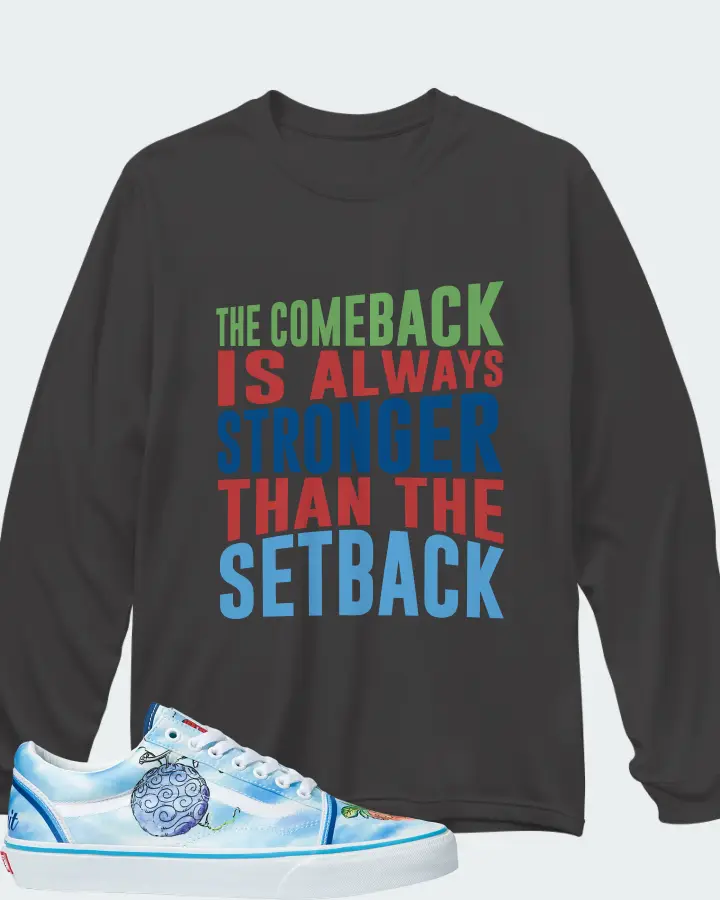 Vans Old Skool Sneaker Matching Dark Grey Long Sleeve T-Shirt - The Comeback