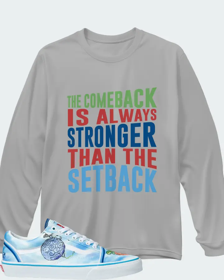 Vans Old Skool Sneaker Matching Grey Long Sleeve T-Shirt - The Comeback