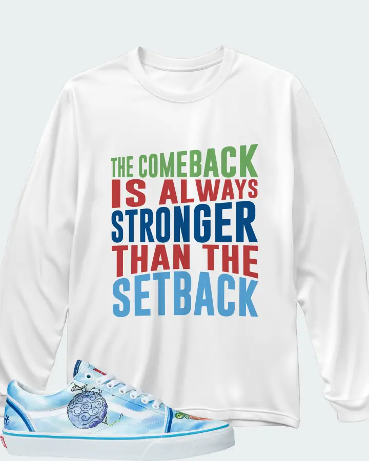 Vans Old Skool Sneaker Matching White Long Sleeve T-Shirt - The Comeback