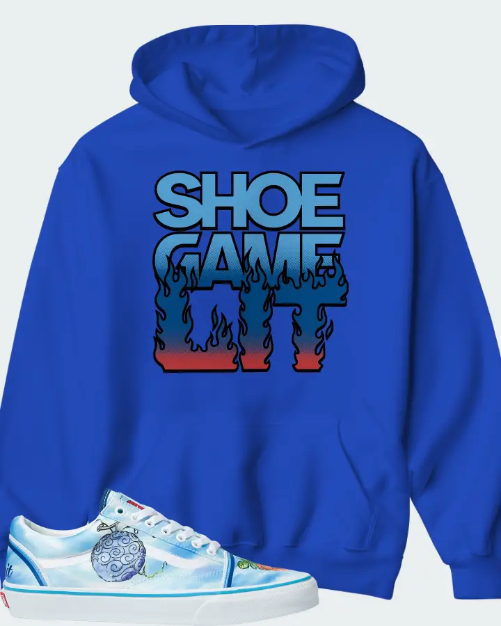 Vans Old Skool Sneaker Matching Royal Blue Kid's Hoodie - Shoe Game Lit Refreshed