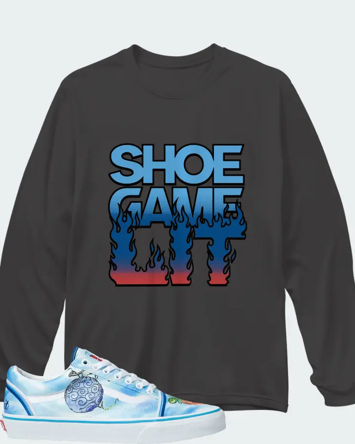 Vans Old Skool Sneaker Matching Dark Grey Long Sleeve T-Shirt - Shoe Game Lit Refreshed