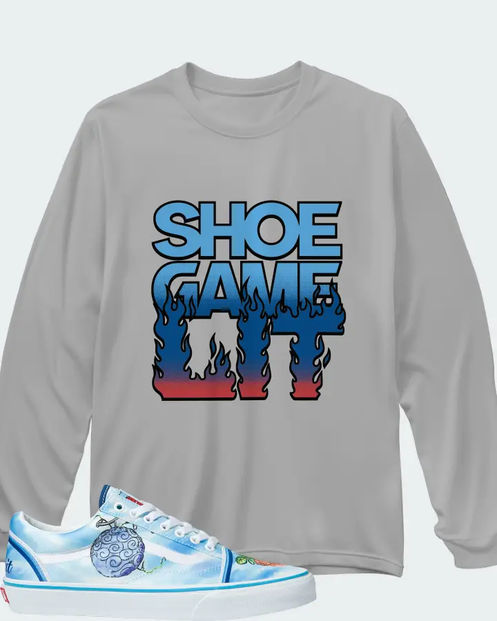 Vans Old Skool Sneaker Matching Grey Long Sleeve T-Shirt - Shoe Game Lit Refreshed