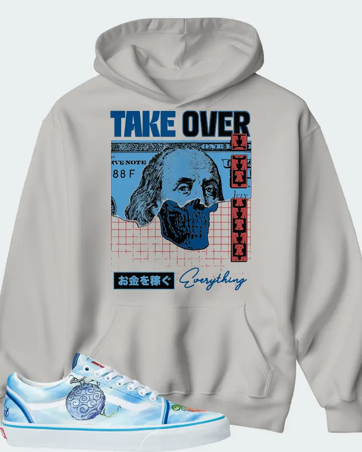 Vans Old Skool Sneaker Matching Grey Kid's Hoodie - Take Over