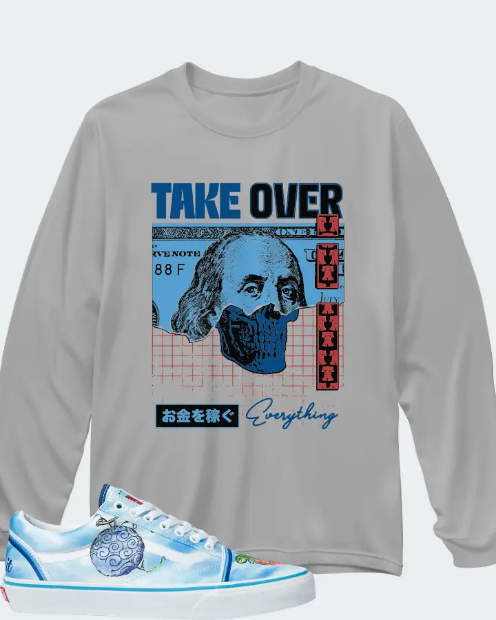 Vans Old Skool Sneaker Matching Grey Long Sleeve T-Shirt - Take Over