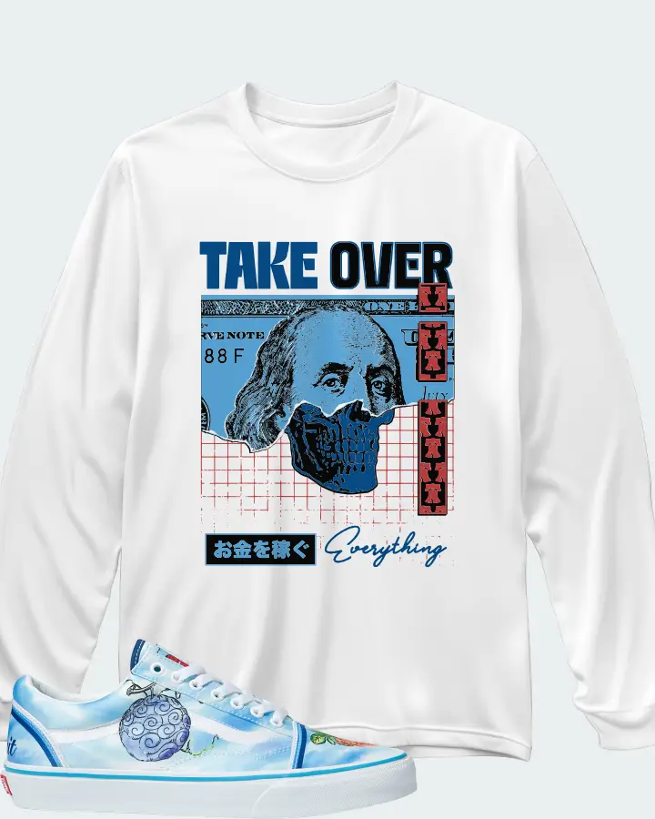 Vans Old Skool Sneaker Matching White Long Sleeve T-Shirt - Take Over