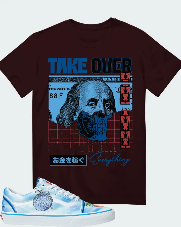 Vans Old Skool Sneaker Matching Oxblood Black T-Shirt - Take Over