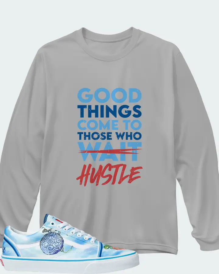 Vans Old Skool Sneaker Matching Grey Long Sleeve T-Shirt - Good Things Come
