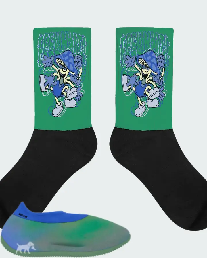 Adidas Yeezy Knit RNR Faded Azure Matching Socks
