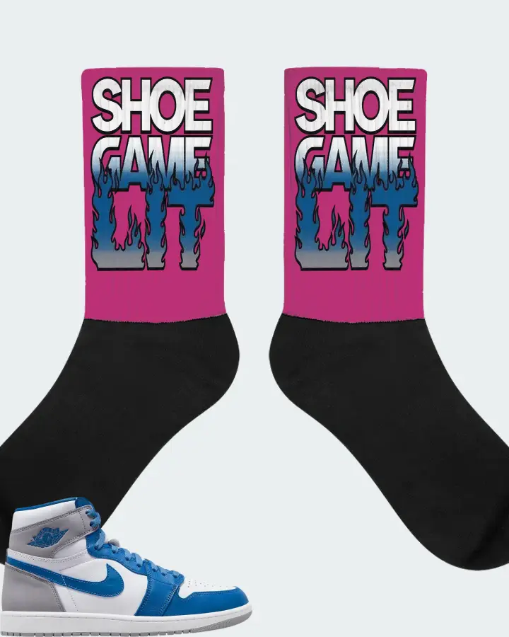 Jordan 1 Retro High OG Sneaker Matching Berry Socks - Shoe Game Lit Refreshed