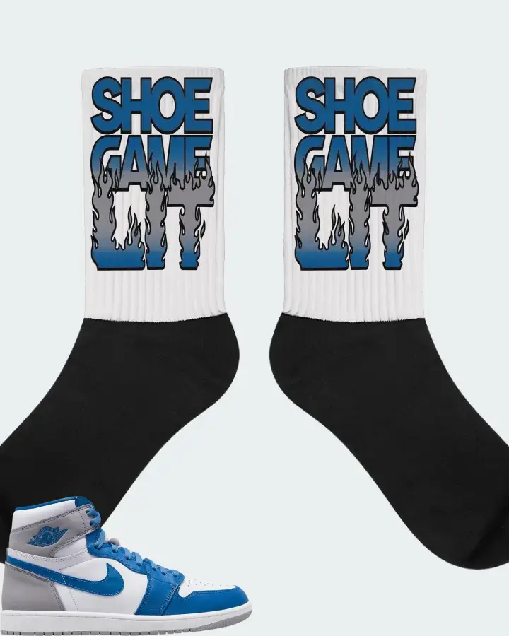 Jordan 1 Retro High OG Sneaker Matching White Socks - Shoe Game Lit Refreshed