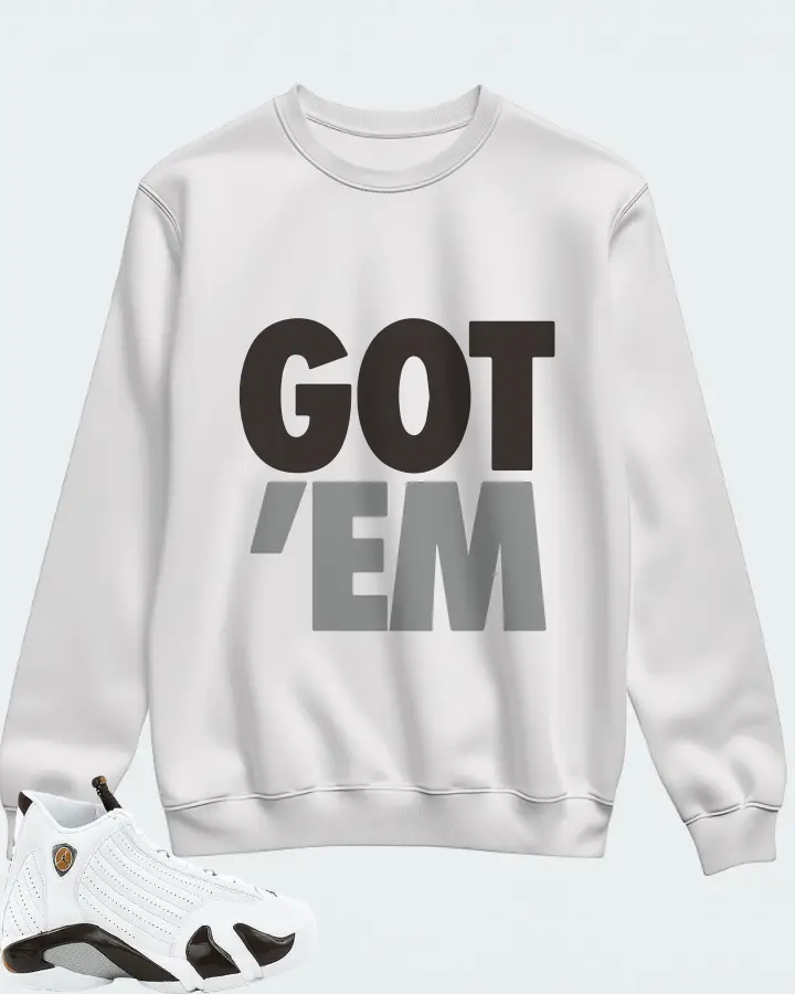 Jordan 14 Retro Sneaker Matching White Sweatshirt - Got Em
