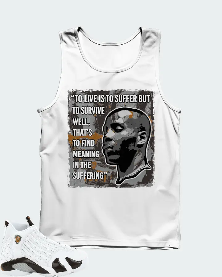 Jordan 14 Retro Sneaker Matching White Tank Top - DMX Suffer Quote