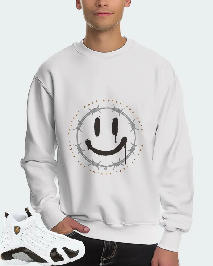 Jordan 14 Retro Sneaker Matching White Sweatshirt (PROTECT) - View 4