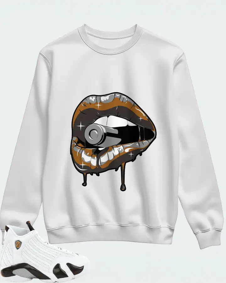 Jordan 14 Retro Sneaker Matching White Sweatshirt - Kiss of Death