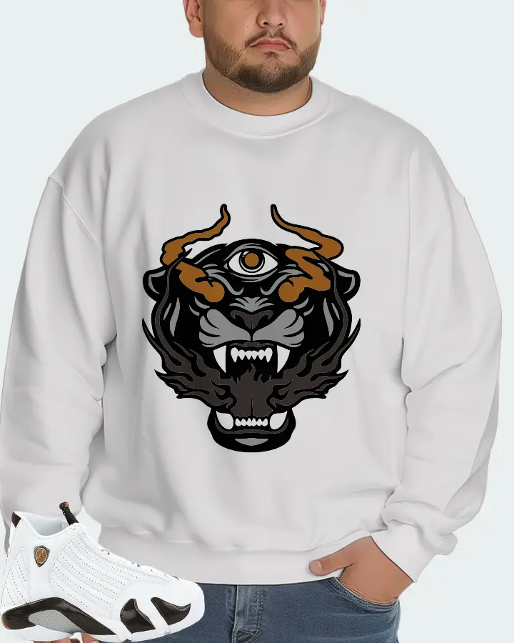 Jordan 14 Retro Sneaker Matching White Sweatshirt (The Beast) - View 6
