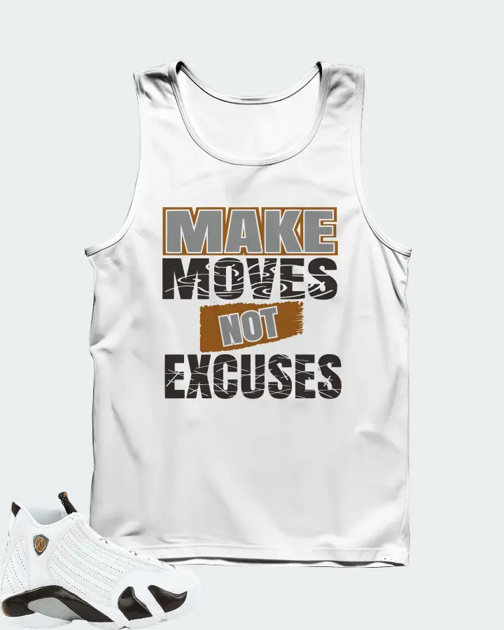 Jordan 14 Retro Sneaker Matching White Tank Top - Make Moves Not Excuses