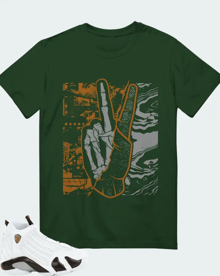 Jordan 14 Retro Sneaker Matching Forest T-Shirt - Peace of mind