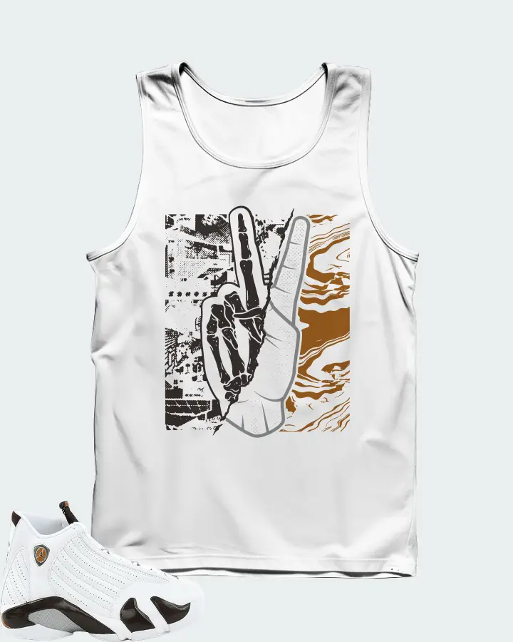Jordan 14 Retro Sneaker Matching White Tank Top - Peace of mind