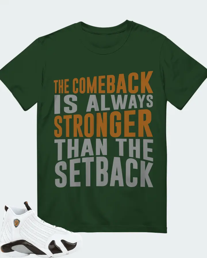 Jordan 14 Retro Sneaker Matching Forest T-Shirt - The Comeback